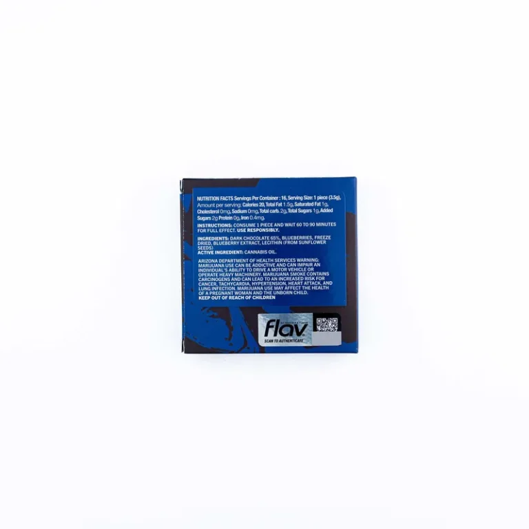 FLAV Blueberry Artisan Dark Chocolate Bar – 1200mg Live Resin - Image 2