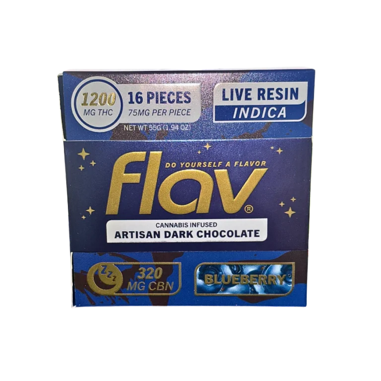 FLAV Blueberry Artisan Dark Chocolate Bar – 1200mg Live Resin - Image 4